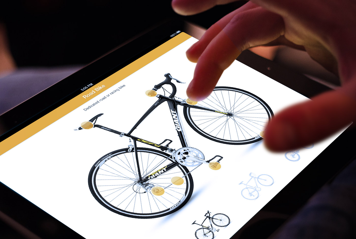 View of Bike Doctor being used on iPad